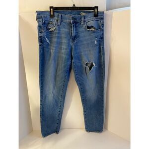 Gap 31 regular jeans denim blue distressed festival hippie flower pocket